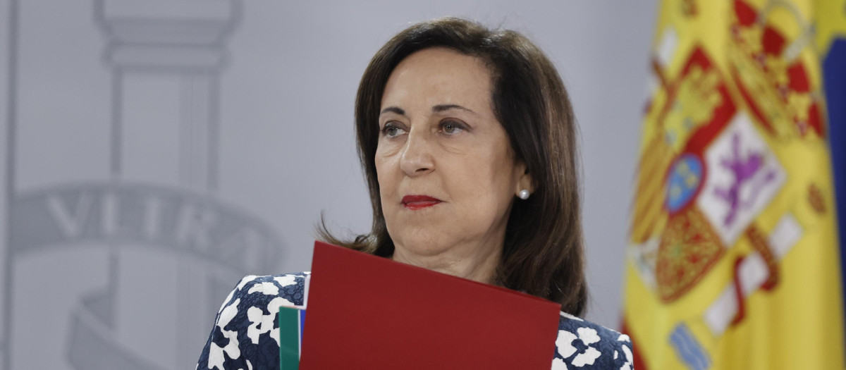 Margarita Robles durante la rueda de prensa de este martes