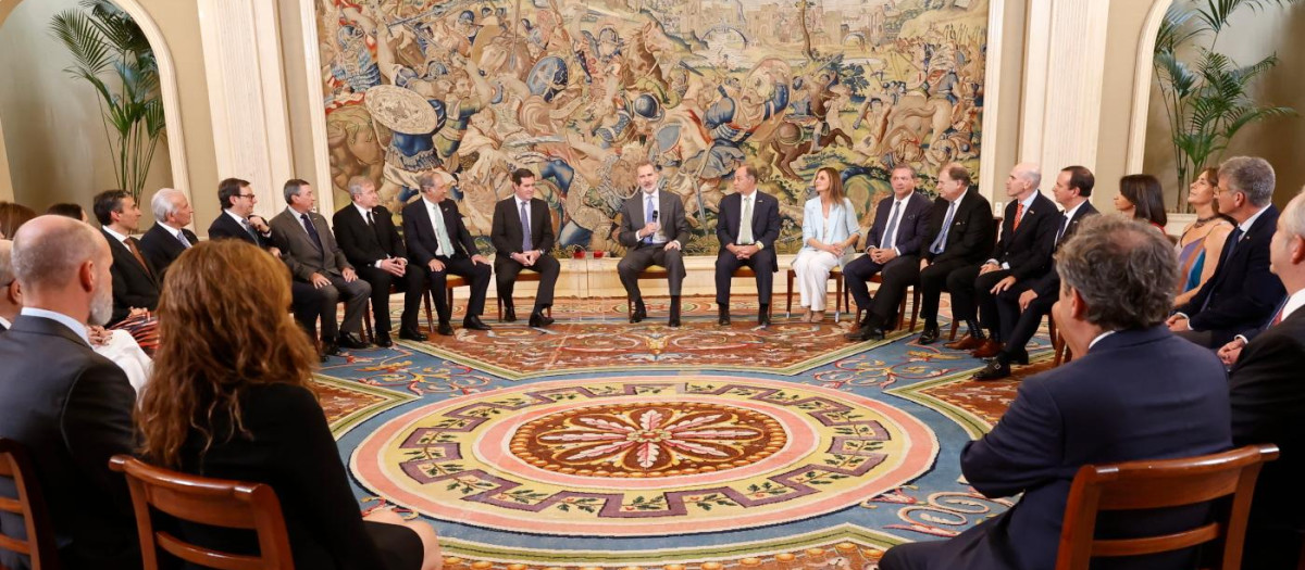 Audiencia del Rey Felipe VI con empresarios chilenos en el Palacio de la Zarzuela