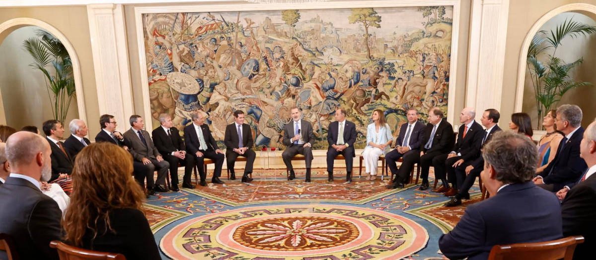 Audiencia del Rey Felipe VI con empresarios chilenos en el Palacio de la Zarzuela