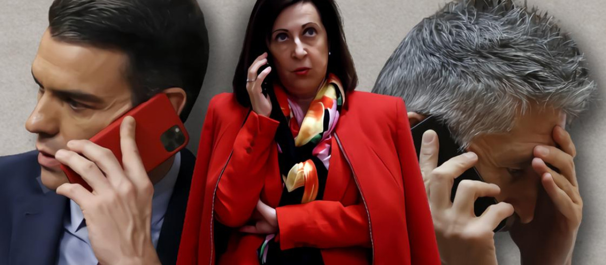 Pedro Sánchez, Margarita Robles y Fernando Grande-Marlaska