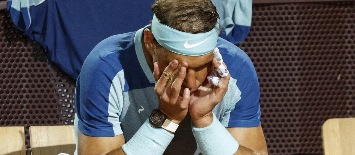 Rafa Nadal no pudo reprimir las lágrimas ante el dolor de su pie izquierdo