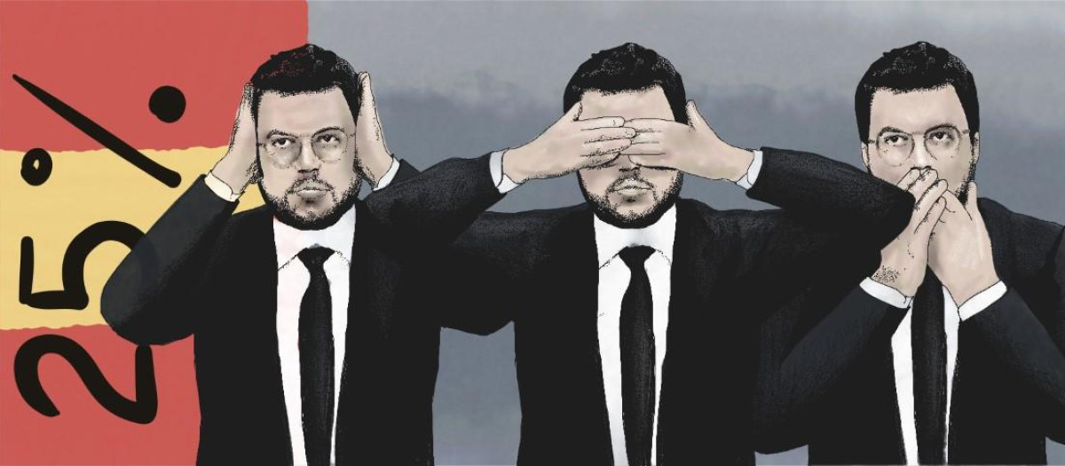 Ilustración del presidente de la Generalidad de Cataluña, Pere Aragonès