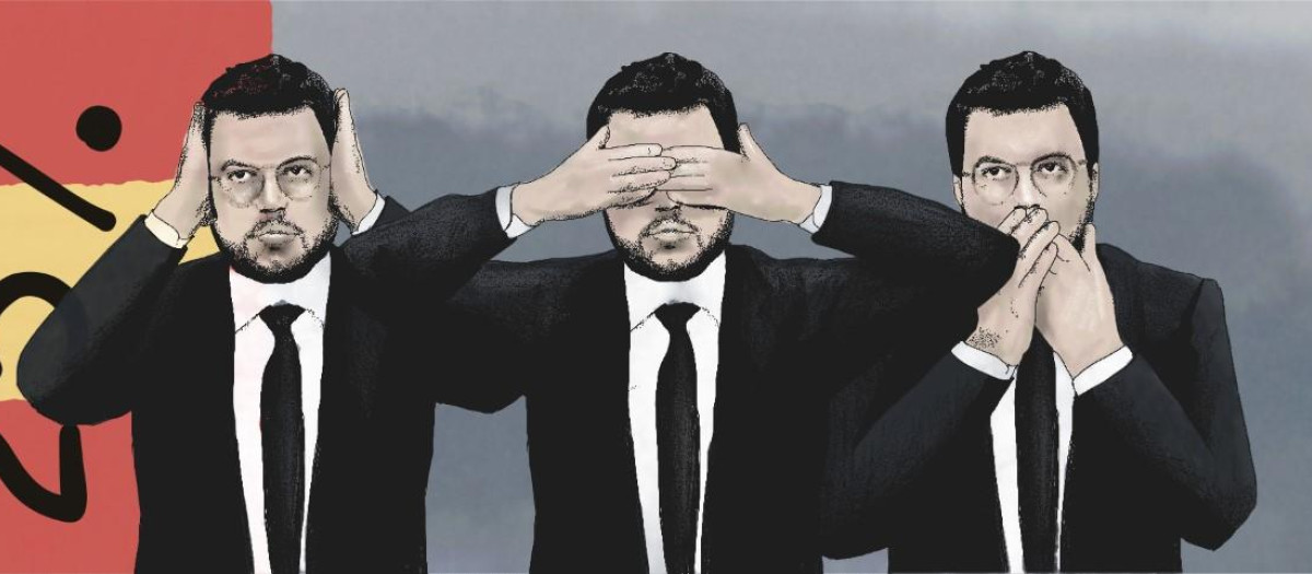 Ilustración del presidente de la Generalidad de Cataluña, Pere Aragonès