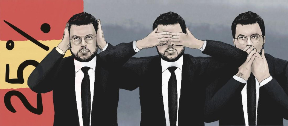 Ilustración del presidente de la Generalidad de Cataluña, Pere Aragonès