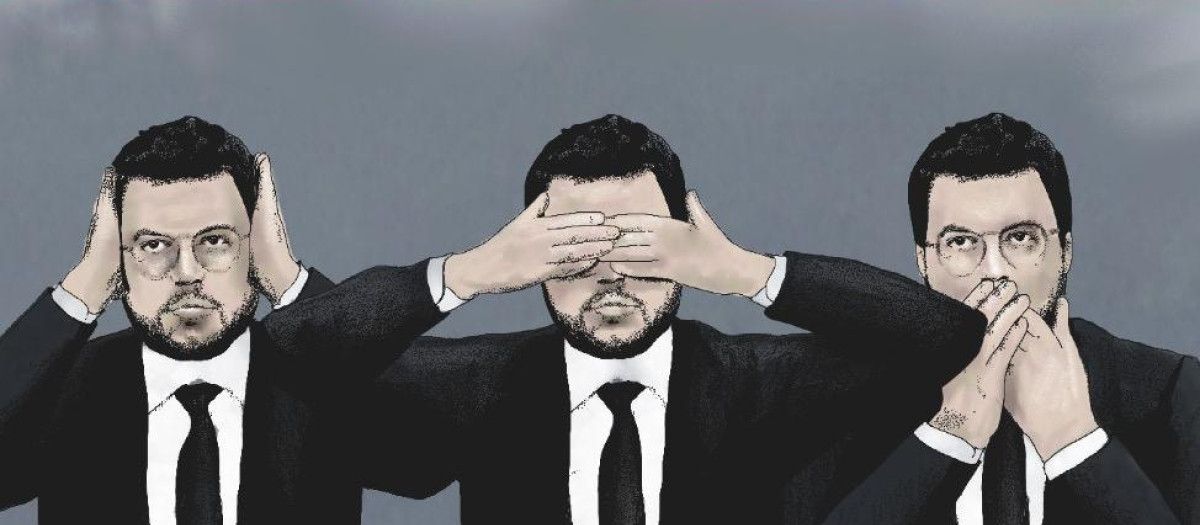 Ilustración del presidente de la Generalidad de Cataluña, Pere Aragonès