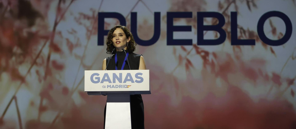 La presidenta del PP de Madrid durante su discurso