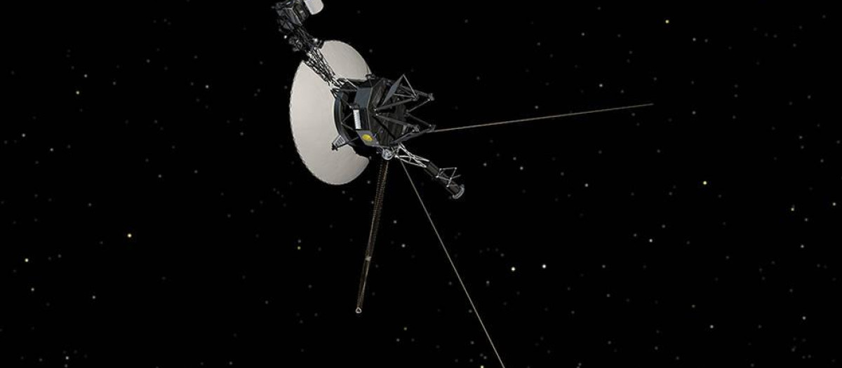 Una reproducción hecha por ordenador de la Voyager 1