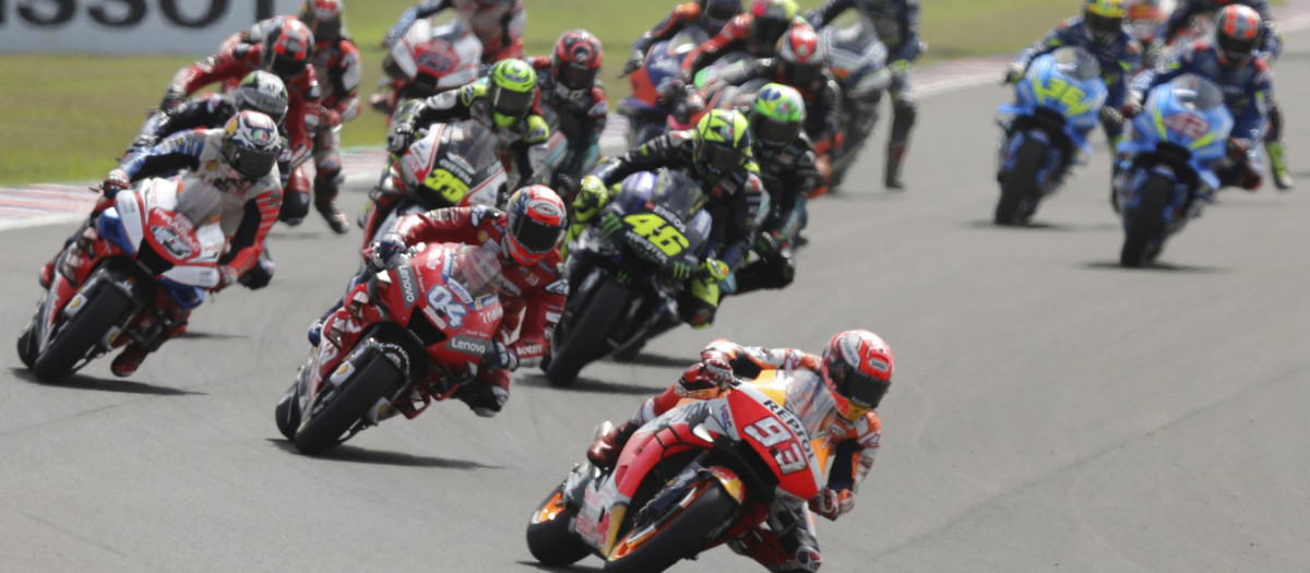 Imagen de archivo de una carrera de Moto GP