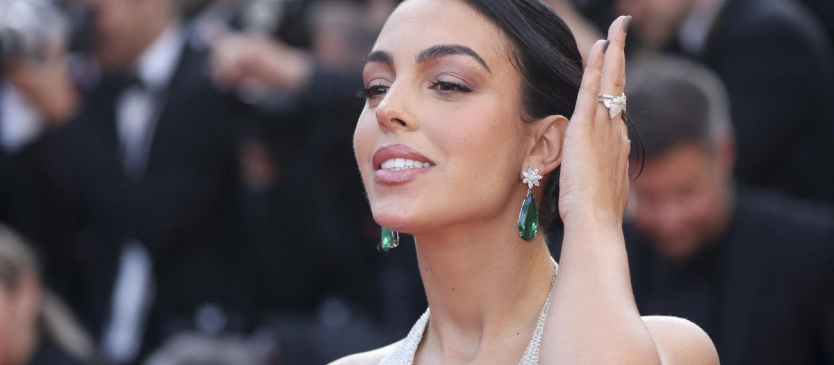 Georgina Rodriguez, durante su reaparición en Cannes este miércoles