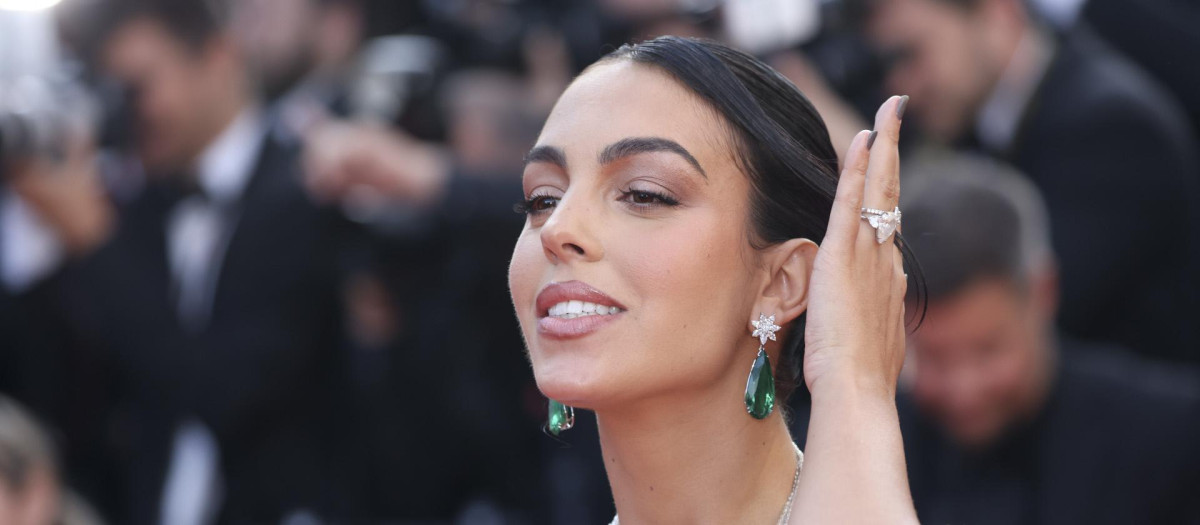 Georgina Rodriguez, durante su reaparición en Cannes este miércoles