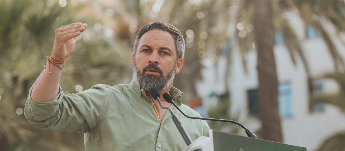 Santiago Abascal, durante un acto de la precampaña andaluza