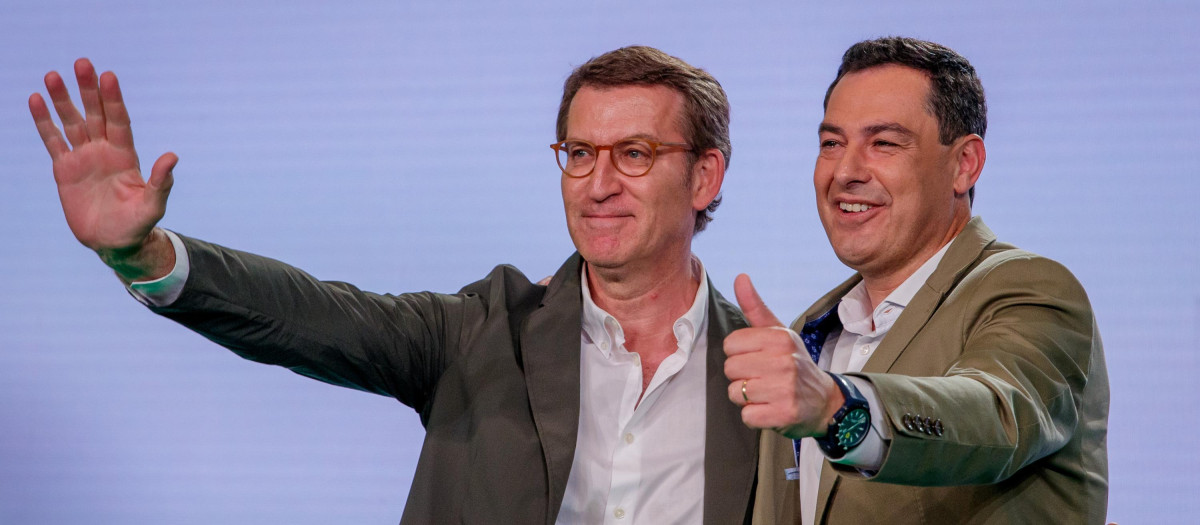 Alberto Núñez Feijóo y Juanma Moreno