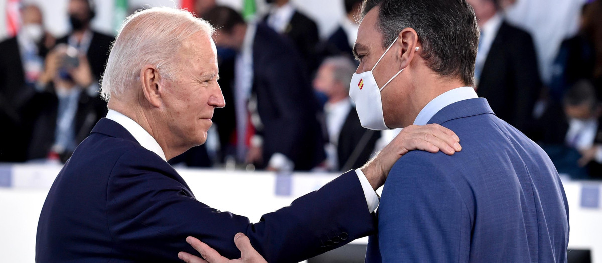 El presidente de los Estados Unidos, Joe Biden, y el presidente Pedro Sánchez