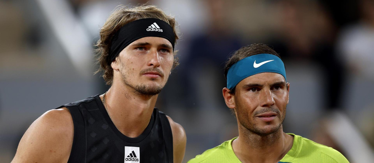 Nadal y Zverev en el inicio del partido.