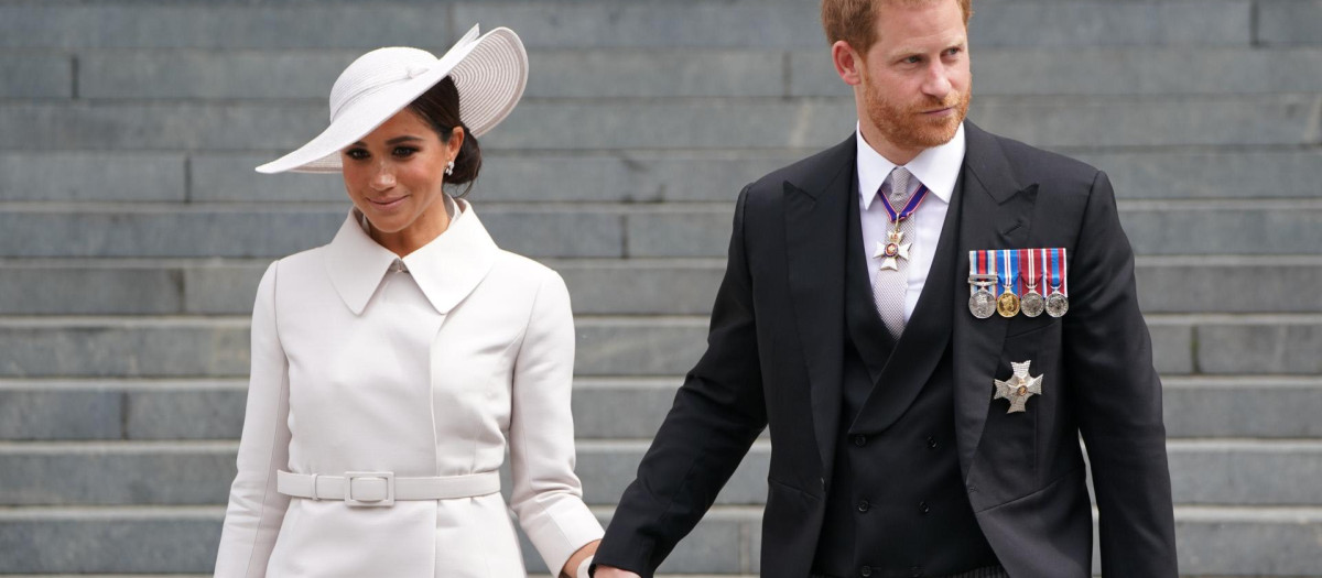 El Príncipe Harry y Meghan Markle, a su salida de la misa en la catedral de San Pablo de Londres el pasado sábado