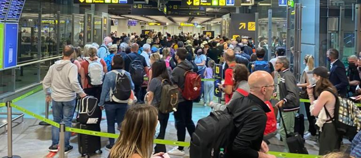 Colas en el Aeropuerto de Barajas