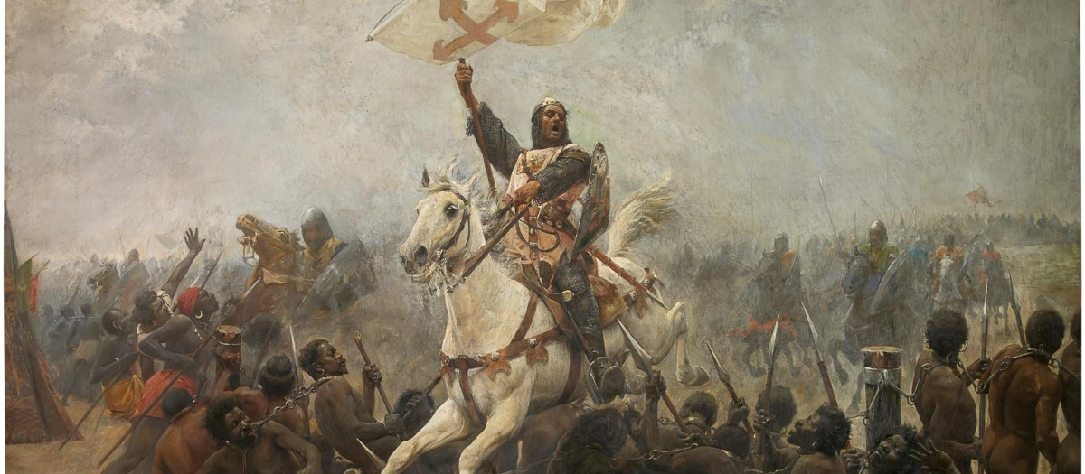 El triunfo de la Santa Cruz en la batalla de las Navas de Tolos, óleo de Marceliano