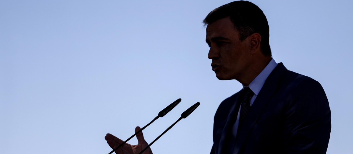 Pedro Sánchez durante la presentación del PERTE aeroespacial, el jueves