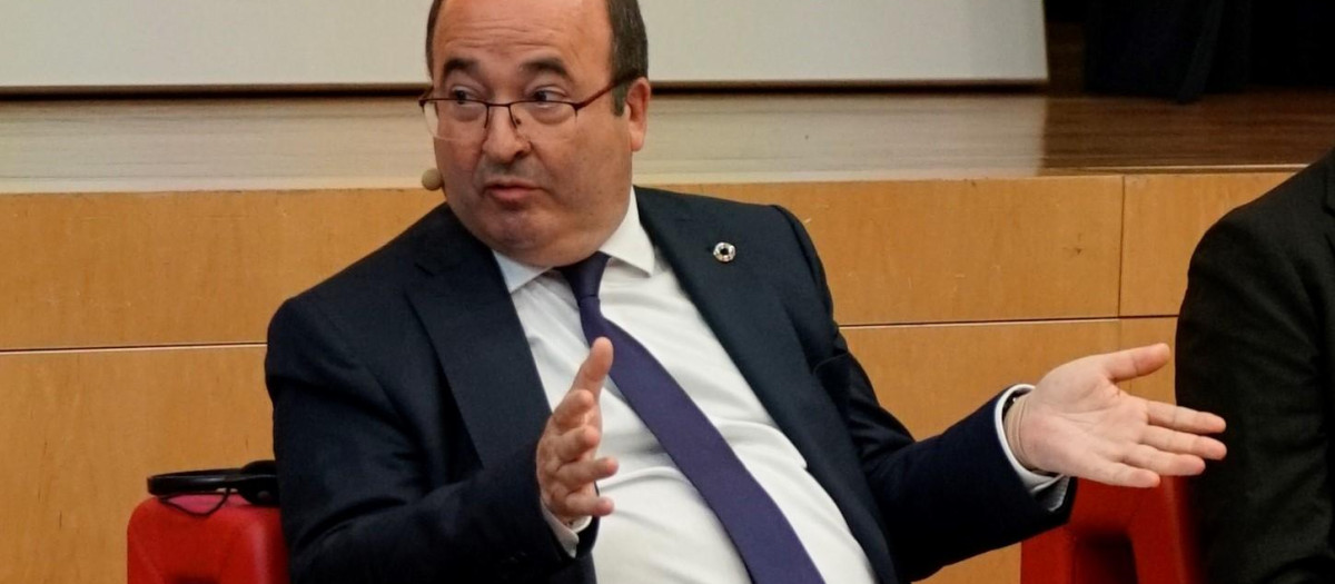Miquel Iceta durante la presentación del programa de España Invitado de Honor en la Feria del Libro de Fráncfort 2022