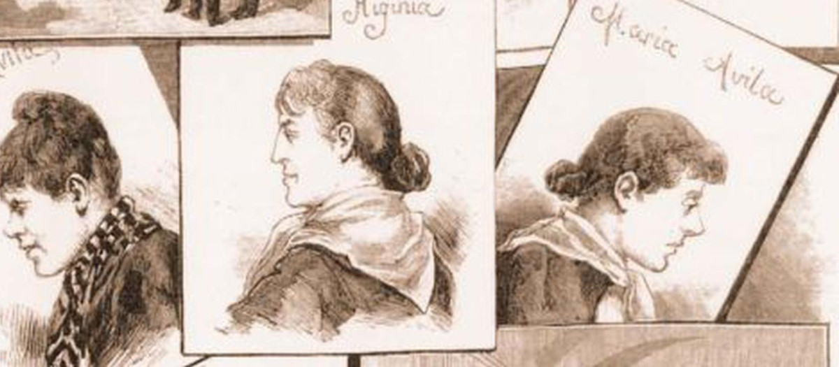 Grabados de los protagonista del crimen de la calle Fuencarral