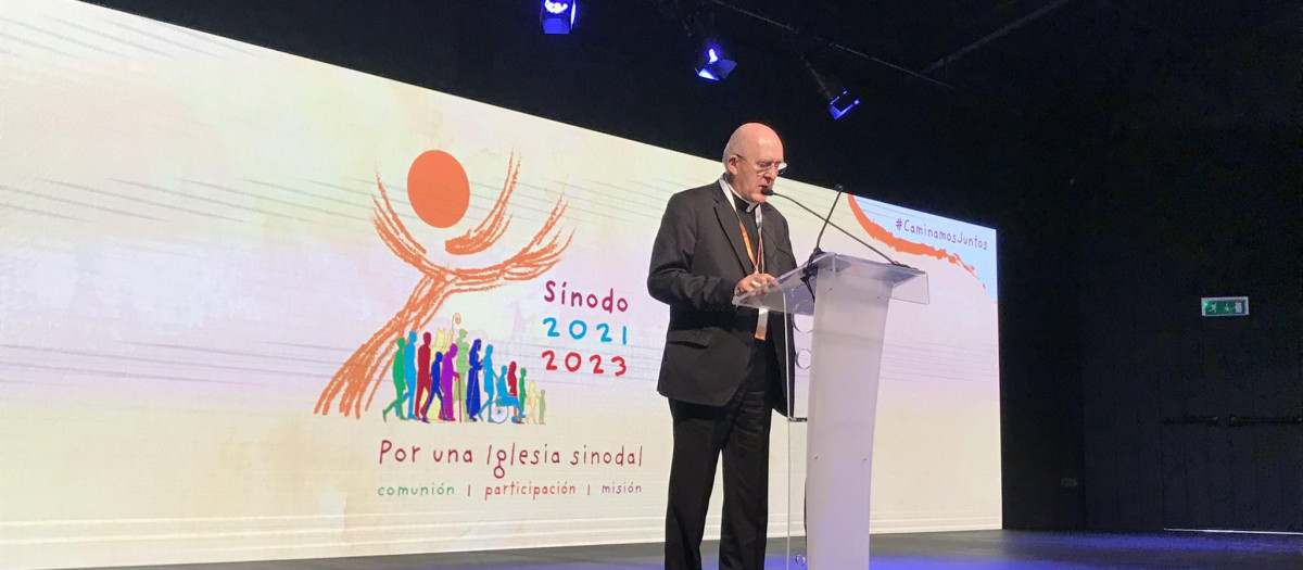 El cardenal Carlos Osoro, arzobispo de Madrid, en la presentación de la Asamblea Final del Sínodo