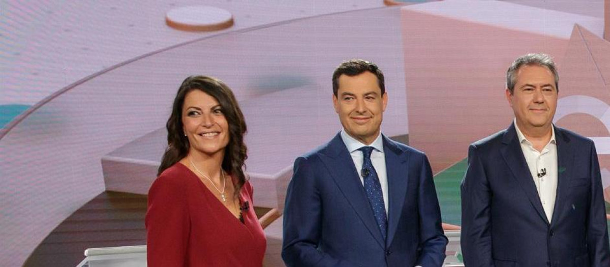 Los candidatos antes del segundo debate de la campaña andaluza