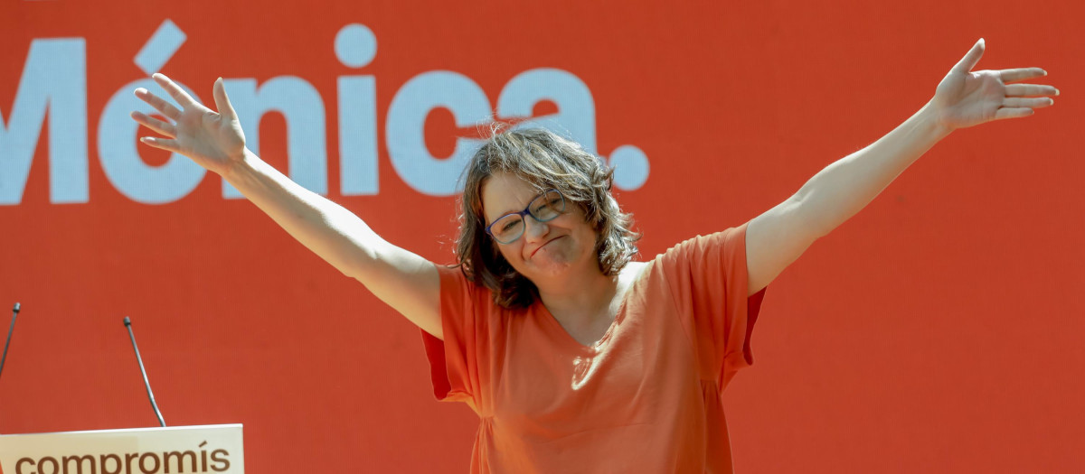 Mónica Oltra en un acto de Compromís este sábado