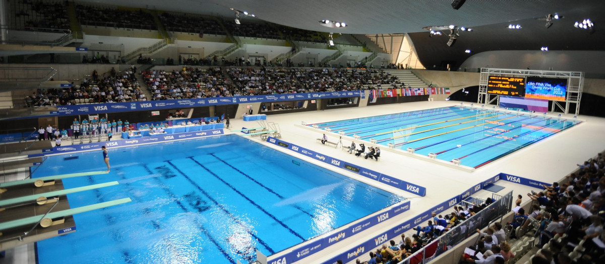 Piscinas de natación en una competición internacional