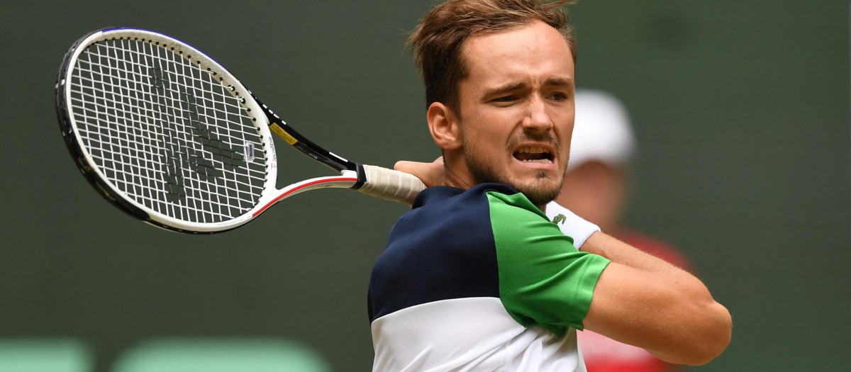 Daniil Medvedev durante la final de Halle