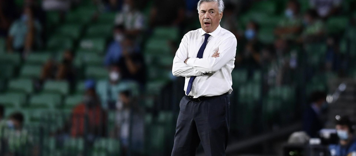 Carlo Ancelotti en un partido del Real Madrid la pasda temporada.