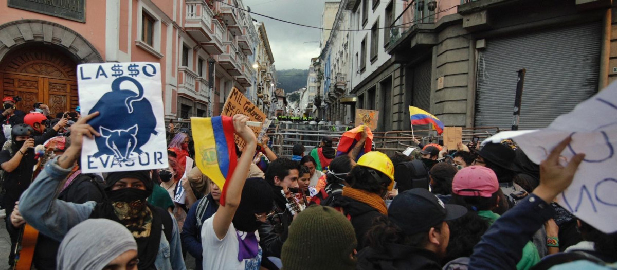 Las violentas protestas contra el presidente Lasso llegaron a las calles de Quito