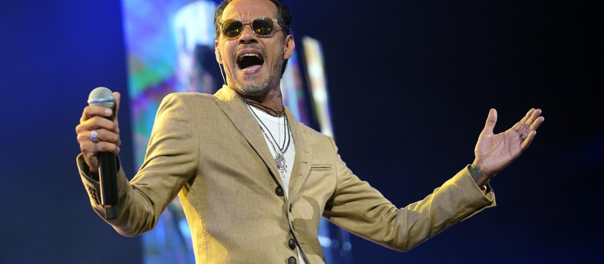 El cantante Marc Anthony durante un concierto