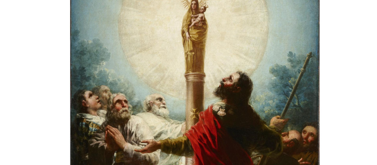 Aparición de la Virgen del Pilar al Apóstol Santiago y sus discípulos por Francisco de Goya