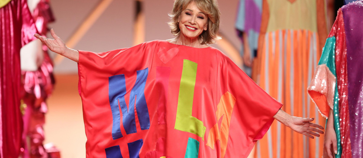 Mila Ximenez at collection runway a creation from “ Agatha Ruiz De la Prada “ during Pasarela Cibeles Fashion Week Madrid in Madrid on 29 Wednesday January 2020.