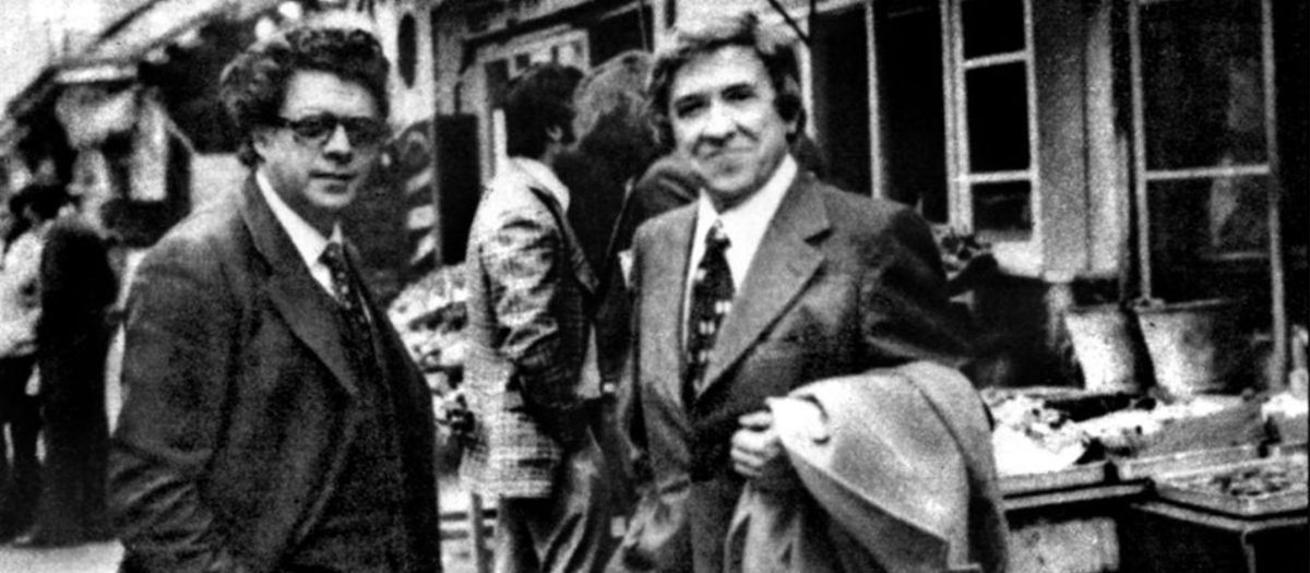 Teodulfo Lagunero (izquierda) junto a Santiago Carrillo