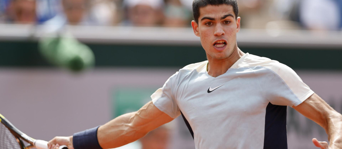 Alcaraz, durante el pasado torneo de Roland Garros
