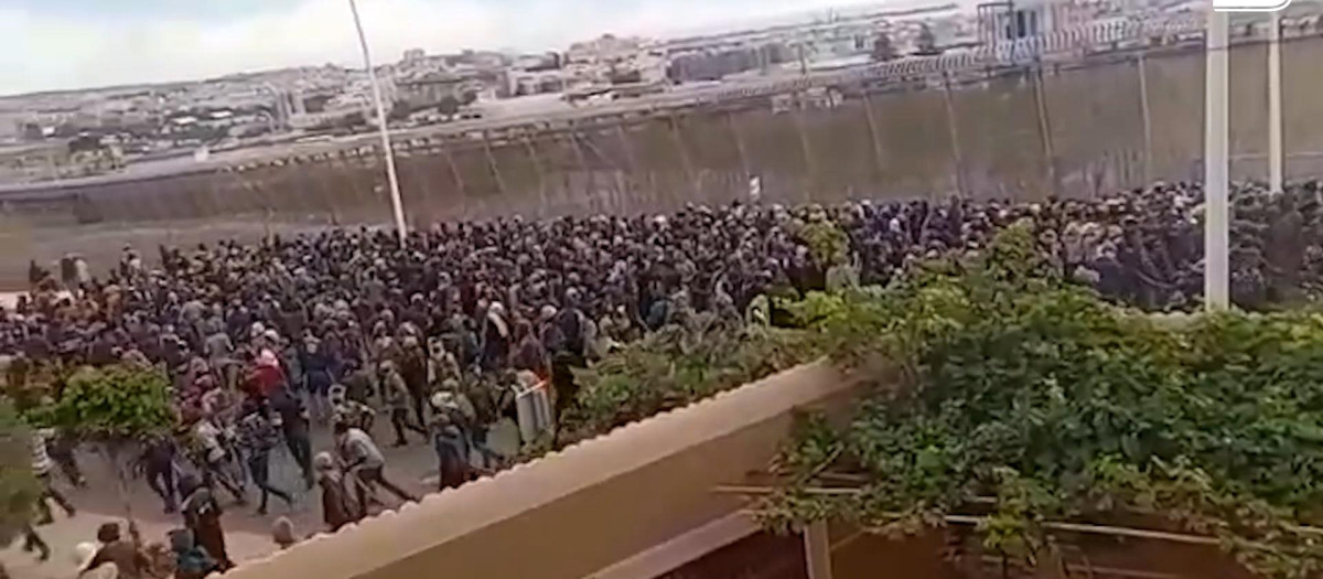 Intento de salto multitudinario en Melilla