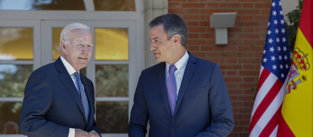 Pedro Sánchez y Joe Biden este martes en La Moncloa