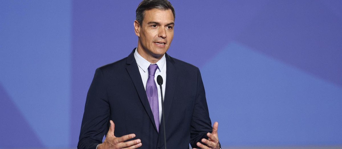 El presidente Sánchez durante la cumbre de la OTAN.