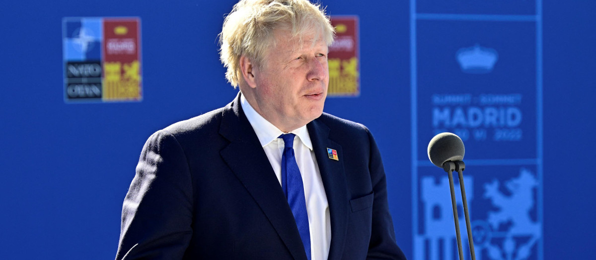 Boris Johnson a su llegada a la cumbre de Madrid