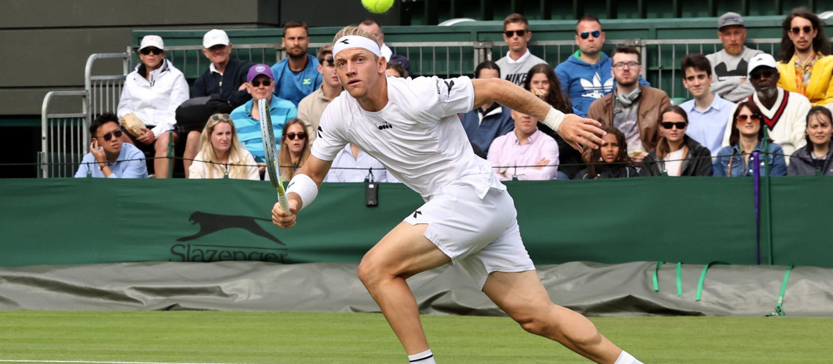 Alejandro Davidovich, en el encuentro de segunda ronda en Wimbledon