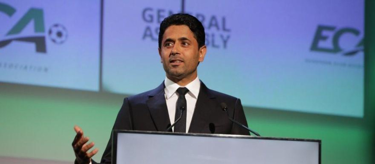 Nasser Al-Khelaïfi, durante su estreno en la presidencia de esta asociación