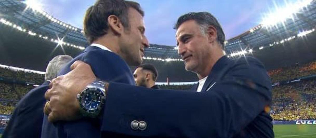 Emmanuel Macron, con Christophe Galtier, ya nuevo entrenador del PSG