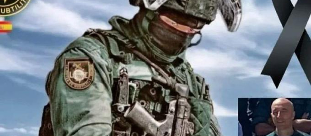 Ilustración de homenaje al agente de la Guardia Civil fallecido en acto de servicio en Santovenia de Pisuerga (Valladolid)