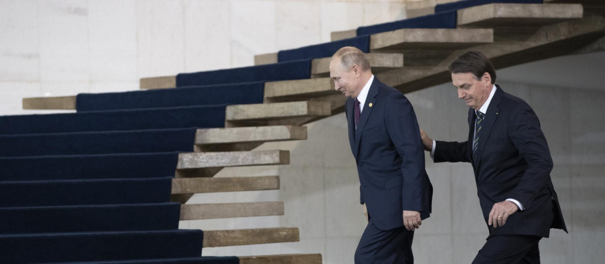 El presidente ruso, Vladimir Putin y el brasileño, Jair Bolsonaro