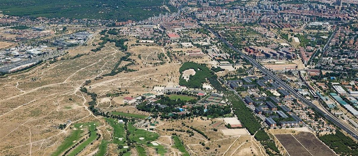 Foto aérea de la Operación Campamento en Madrid