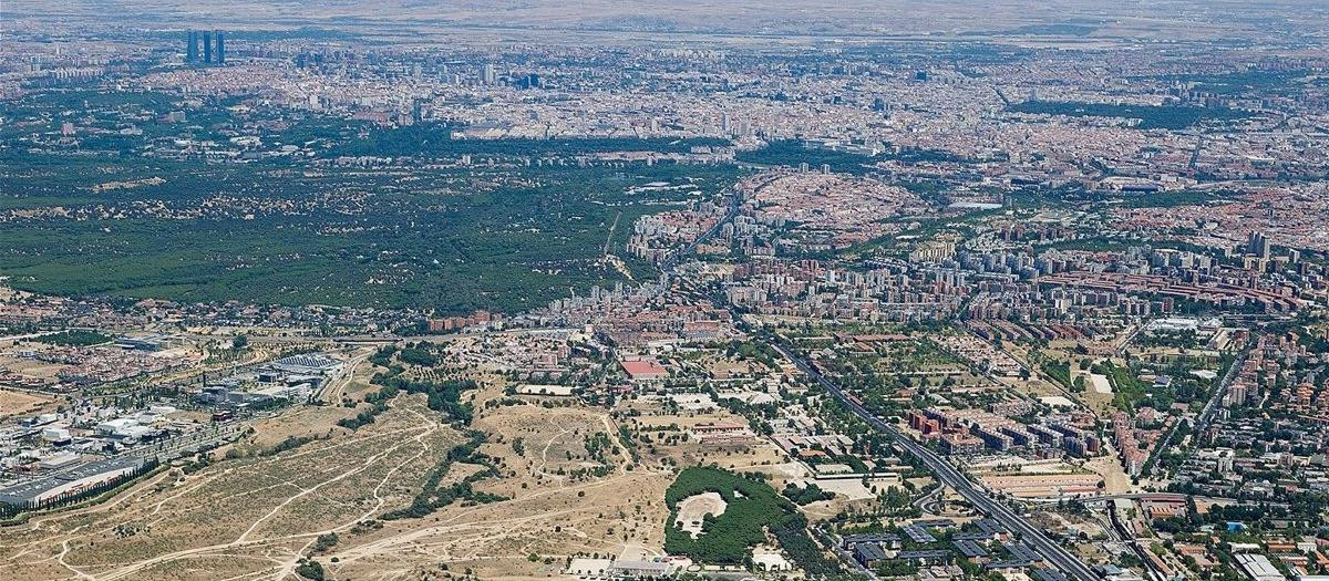 Foto aérea de la Operación Campamento en Madrid