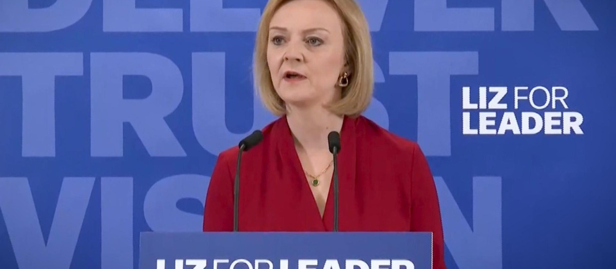 Imagen de la ministra británica de Exteriores, Liz Truss