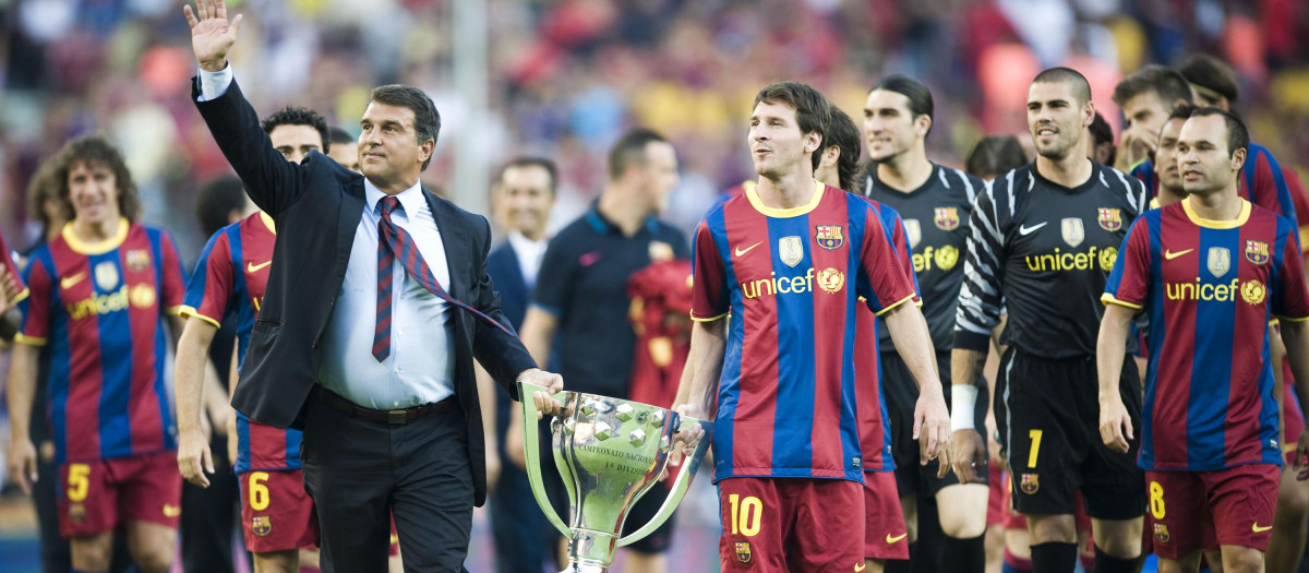Laporta y Messi, en la primera etapa del primero como presidente culé en 2009