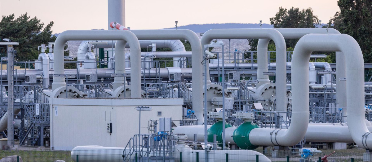 Imagen del intercambiador de gas del conducto Nord Stream1, que lleva el gas ruso a Alemania